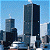 Pixelated cityscape with tall buildings under a light blue sky, adjacent to green text reading 'Original Icons .com' on dark background.