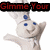 Animated icon of a smiling dough figure with blue eyes and chef hat, arms raised in four showing text changes