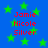 Blue background with green stars and red text reading "Jamie Nicole Silver" in four identical sections.