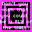 Four identical display pixelated text 'Don't you wish that you could be a FLY or the WALL?' with alternating pink and black square borders