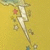 A static pixelated image shows a white lightning bolt on a yellow background with scattered small colored shapes.