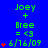Green text on blue background shows 'Joey + Bree = <3' with date 6/16/09, animated red hearts increase from one to three per