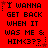 Red background with black pixelated text reading "I WANNA GET BACK WHEN IT WAS ME & HIM<3???" and small star symbols, displayed in a of repeated identical