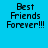 Four pixelated display "Best Friends Forever!!!" text on cyan, light blue, pink, and light blue backgrounds