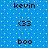 Blue background with white dots, displaying repeated text and emoticons in black pixelated font.