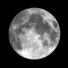 25 grayscale moon phases arranged in five and five against a black background