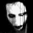 Black-and-white animated sequence of a person's face with changing text overlays and facial expressions