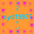 Animated orange background with pink starbursts, blue text 'syd19977', and repeating blue ':)' emoticons with small 'A' below each.