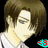 Pixelated anime-style character with brown hair and white shirt, shown in four sequential poses against black background.