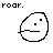 Pixelated egg-shaped icon with simple face, displaying 'POAR.' text variations across frames showing red letter changes and mouth position shifts.
