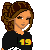 Pixel art contact sheet showing two female characters in black shirts with yellow number 19 and white zebra stripes, a volleyball player in black shirt and yellow pants holding a ball, and "Volley Ball" text with glitch effects.