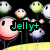 Pixelated cartoon characters with simple facial expressions float above a yellow curved shape against a black background, with text overlays changing between frames.