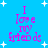 Blue background with white stars and pink text reading "I love my friends" in four identical