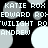 Pixelated text and circular shapes in grayscale on black background, with repeated names and partial words visible.
