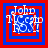 Four identical pixelated icons arranged in a , each featuring layered red and blue squares with white text reading "John" at the top
