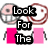 Pixelated cartoon character with pink torso and gray limbs, smiling widely with visible teeth; text overlays read 'Look For The Girl With The Broken Smile' across four