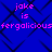 Blue background with black diamond pattern and repeated pink text reading "joke is fergalicious" in two