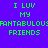 Green pixelated text on a purple-to-pink gradient background reads "I LUV MY FANTABULOUS FRIENDS" in four identical arranged in a