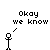 Pixel art stick figure icons with text bubbles on white background, one red 'Laugh' label and gray platform element.