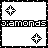 Pixel art of six showing a blonde woman in white dress with orange accessories and diamond symbols, text reads 'diamonds are a girls best friend' in blocky font