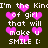 Pixelated text and pink heart shapes on a dark green background with repeated phrases.