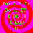 Four identical display a red spiral on pink background with green text reading "Do I? Or Dont I? I Do!!! I Luv U!" in pixelated font
