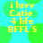 Yellow pixelated text on cyan background with green circles; identical repeated layout across four quadrants.