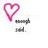 A pixelated pink heart symbol with a white center appears above two gray rectangular shapes on a light background.