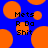 Blue background with orange circles and black text reading Mets R Do Shit in pixelated font.