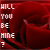 Red rose background with white text reading 'WILL YOU BE MINE ?' in a of repeated
