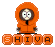 Pixelated orange cartoon character in hooded coat with white face and black mouth, standing above 'SHIVA' text on gray background.