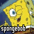 Animated contact sheet of Spongebob Squarepants frames with text labels, showing sequential facial expressions and mouth movements across 22 sampled frames in a 5x5 grid layout.