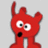Red cartoon dog with wide eyes and open mouth on gray background, pink display 'XOXO' and 'reddog.' text