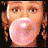Animated contact sheet of a 48x48 pixel AIM buddy icon featuring a character from '13 Going on 30' with bubblegum animation and text overlays across frames.