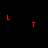 Red pixelated text fragments on black background, forming partial phrases like 'LOVE IT' and 'ISN'T WORTH IT', with visible animation changes across frames.