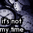 Pixelated grayscale image with abstract shapes and text reading "it's not my time" in white block letters on black background.
