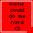 Red square icon with black text 'kaine could do me hard <3' and white border; one version has a small white heart symbol in bottom-right corner.