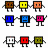Pixelated cartoon figures holding hands in a above red text reading They come by the Thousands, with repeated 'Thousands' text below