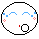Pixelated circular icon with white background showing five sequential facial expressions including closed eyes, open mouth, and blushing cheeks.