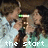 Animated sequence showing two people in close proximity with text overlays changing across frames.