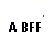 A 4x3 contact sheet of a pixelated animated icon showing text-based animation with pink and black lettering on white background, featuring phrases like "A BFF Is The 1 Who" and "GIVES U PINK FOR UR ICKY PURPLE".