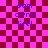 Pixelated text 'sam owns life!' on a pink and maroon checkered background with animated distortion effects