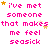 Pixelated pink text repeats 'i've met someone that makes me feel seasick' across a white background with scattered yellow stars, some of which shift position between frames.