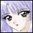 Pixelated anime-style character with light purple hair and large dark eyes, next to black background with white text "AnimeIM" and "com".