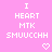 Pixelated pink background with repeated white text "I HEART MTK SMUUCCH" and small heart symbols in a