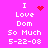Pixelated text on bright pink background with red heart and starburst symbols changing between frames.