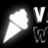 Black-and-white pixelated icon with a glowing triangular shape on the left and a black rounded rectangle containing 'Vanilla Woot' text on the right.