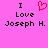 Pixelated text and a red heart symbol on a solid pink background, with identical left and right sections.