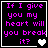 Four display identical purple text on black background with heart symbols changing from white to gray across frames