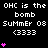 Pixel art displays repeated text and pink heart symbols on a black background with gray corner, animated by changing heart counts.